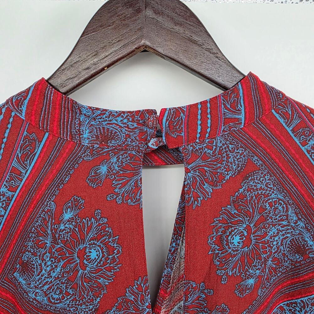 Free People Walking On A Dream Tunic Red Blue Size Large - Picture 7 of 7